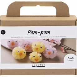 Creativ Company Påskepose - Lav pompon påskekyllinger, 6 stk| Påske|Kreativ Leg