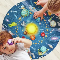 Hape Puslespil m. 100 brikker - Solsystemet| Astronomi|Puslespil