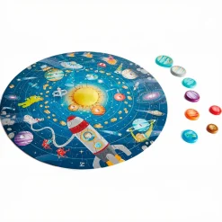 Hape Puslespil m. 100 brikker - Solsystemet| Astronomi|Puslespil