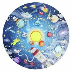 Hape Puslespil m. 100 brikker - Solsystemet| Astronomi|Puslespil