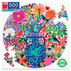eeBoo Puslespil med 500 brikker - Birds & flowers| Økologisk Eller Bæredygtig|Puslespil