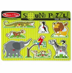 Melissa & Doug Puslespil med lyd - Zoo| Tumlinge Legetøj|Puslespil
