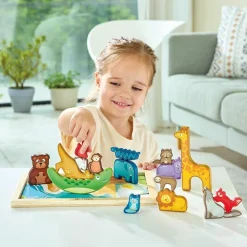 Hape Puslespil- og stabledyr - Dyreriget| Trælegetøj|Sorterings- & Stablelegetøj