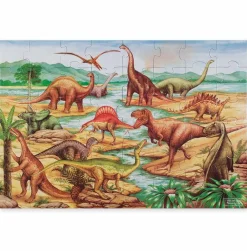 Melissa & Doug Puslespil til gulv - Dinosaurer| Dinosaur Legetøj|Puslespil