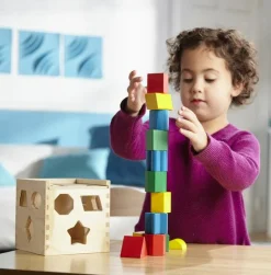 Melissa & Doug Puttekasse med geometriske klodser| Montessori|Tumlinge Legetøj