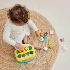 Scandinavian Baby Products Puttekasse med 16 klodser| Sorterings- & Stablelegetøj|Tumlinge Legetøj