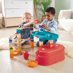 Hape Quadrilla kuglebane - Bucket, 65 dele| Stem Læringslegetøj|Kuglebane