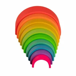 Dëna Regnbue i silikone - Neon, 10 dele| Bidelegetøj|Babylegetøj