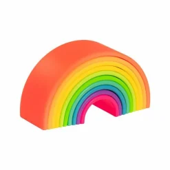 Dëna Regnbue i silikone - Neon, 10 dele| Bidelegetøj|Babylegetøj