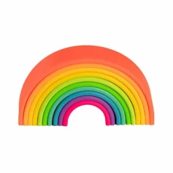 Dëna Regnbue i silikone - Neon, 10 dele| Bidelegetøj|Babylegetøj