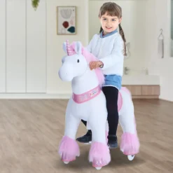 PonyCycle Rid Selv - Enhjørning pink, Medium| Grovmotorik