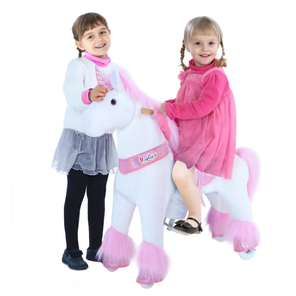 PonyCycle Rid Selv - Enhjørning pink, Medium| Grovmotorik