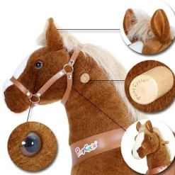 PonyCycle Rid Selv - Hest, lysebrun m. hvid blis, Medium| Grovmotorik