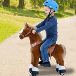 PonyCycle Rid Selv - Hest, lysebrun m. hvid blis, Medium| Grovmotorik
