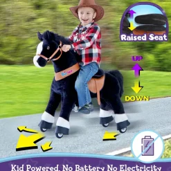 PonyCycle Rid Selv - Hest, sort m. hvid blis, Medium| Grovmotorik