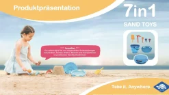 Sandleg - Spandsæt med 7 dele - Blå| Udeleg|Strand- & Sandlegetøj