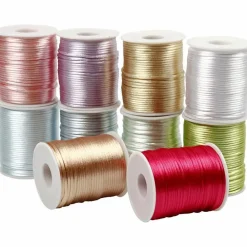 Creativ Company Satinsnor Ø2 mm, 50 m - Pastelfarver, 10 stk| Påske|Kreativ Leg