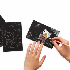 OOLY Scratch & Scribble, mini - Søde katte| Legetøj Til Ferien|Tegne- & Malegrej