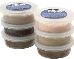Creativ Company Silk Clay 6 x14 gr. - Beige og brune farver| Kreativ Leg