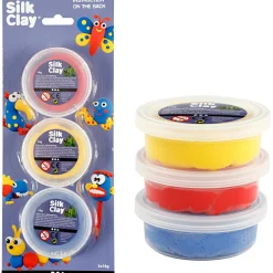 Creativ Company Silk Clay 3 x 14 gr. - Blå, rød & gul| Påske|Kreativ Leg