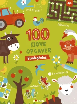 Forlaget Bolden 100 sjove opgaver: Bondegården - Fra 4 år| Legetøj Til Ferien|Tegne- & Malegrej