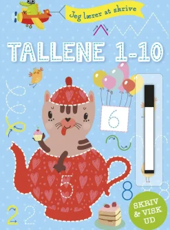 Forlaget Bolden Skriv og visk ud: Jeg lærer at skrive tallene 1-10| Skolesjov|Matematik & Leg