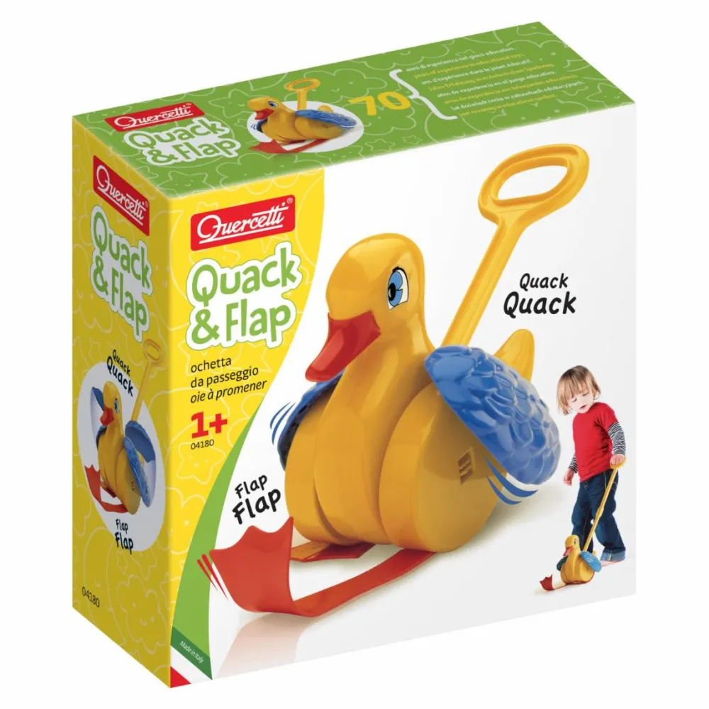 Quercetti Skubbedyr - Quack & Flap| Babylegetøj|Tumlinge Legetøj
