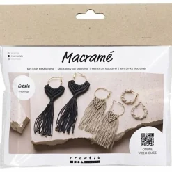 Creativ Company Smykkekit - Macramé øreringe, 3 par| Voksenværk|Lav Selv Smykker