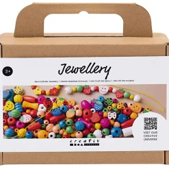 Creativ Company Smykkekit m. træperler - Glade farver| Lav Selv Smykker|Kreativ Leg