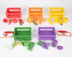 tickit® Sorter i kasser - Grøntsager og frugter| Trælegetøj|Montessori