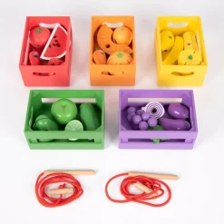 tickit® Sorter i kasser - Grøntsager og frugter| Trælegetøj|Montessori