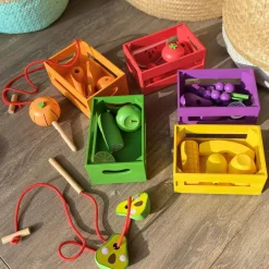 tickit® Sorter i kasser - Grøntsager og frugter| Trælegetøj|Montessori