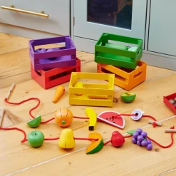 tickit® Sorter i kasser - Grøntsager og frugter| Trælegetøj|Montessori