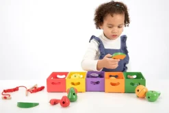 tickit® Sorter i kasser - Grøntsager og frugter| Trælegetøj|Montessori