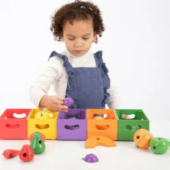 tickit® Sorter i kasser - Grøntsager og frugter| Trælegetøj|Montessori
