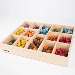 tickit® Sorteringsbakke af træ, 14 rum| Trælegetøj|Montessori