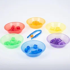 tickit® Sorteringsskåle - Transparente, 6 stk| Lysborde|Tumlinge Legetøj
