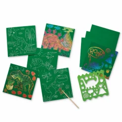 Crocodile Creek Sparkle Scratch Art - Dinosaurer| Dinosaur Legetøj|Tegne- & Malegrej