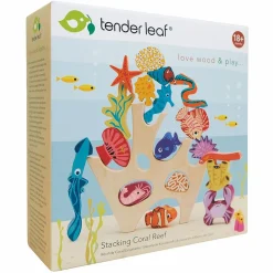Tender Leaf Stabledyr - Koralrev, 19 dele| Økologisk Eller Bæredygtig|Trælegetøj