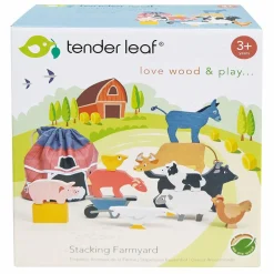 Tender Leaf Stableleg - Bondegårdsdyr, 12 dele| Trælegetøj|Økologisk Eller Bæredygtig