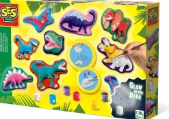 SES Creative Støb & Mal - Dinosaurer, Glow-in-the-dark| Kreativ Leg|Krea-Fitness