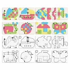 Quercetti Stiftmosaik - FantaColor Junior Pastel, 58 stk| Kreativ Leg|Tumlinge Legetøj