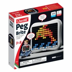 Quercetti Stiftmosaik med LED - Peg Brite, 122 stk| Stem Læringslegetøj|Kreativ Leg