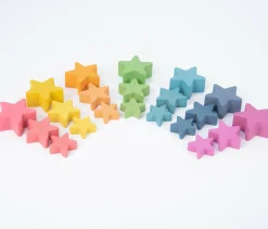 tickit® Stjerner af træ - Regnbue, 21 stk| Trælegetøj|Montessori