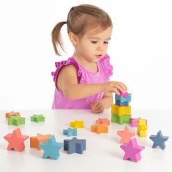 tickit® Stjerner af træ - Regnbue, 21 stk| Trælegetøj|Montessori