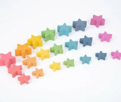 tickit® Stjerner af træ - Regnbue, 21 stk| Trælegetøj|Montessori