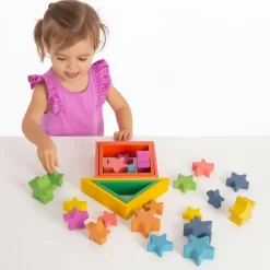 tickit® Stjerner af træ - Regnbue, 21 stk| Trælegetøj|Montessori