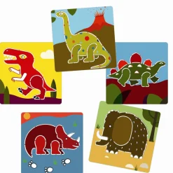 Djeco Tegneskabeloner - Dinosaurer, 5 stk| Kreativ Leg|Dinosaur Legetøj