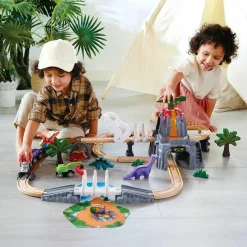 Hape Togbane - Dinosaureventyr, 61 dele| Dinosaur Legetøj|Dukkehus & Legesæt