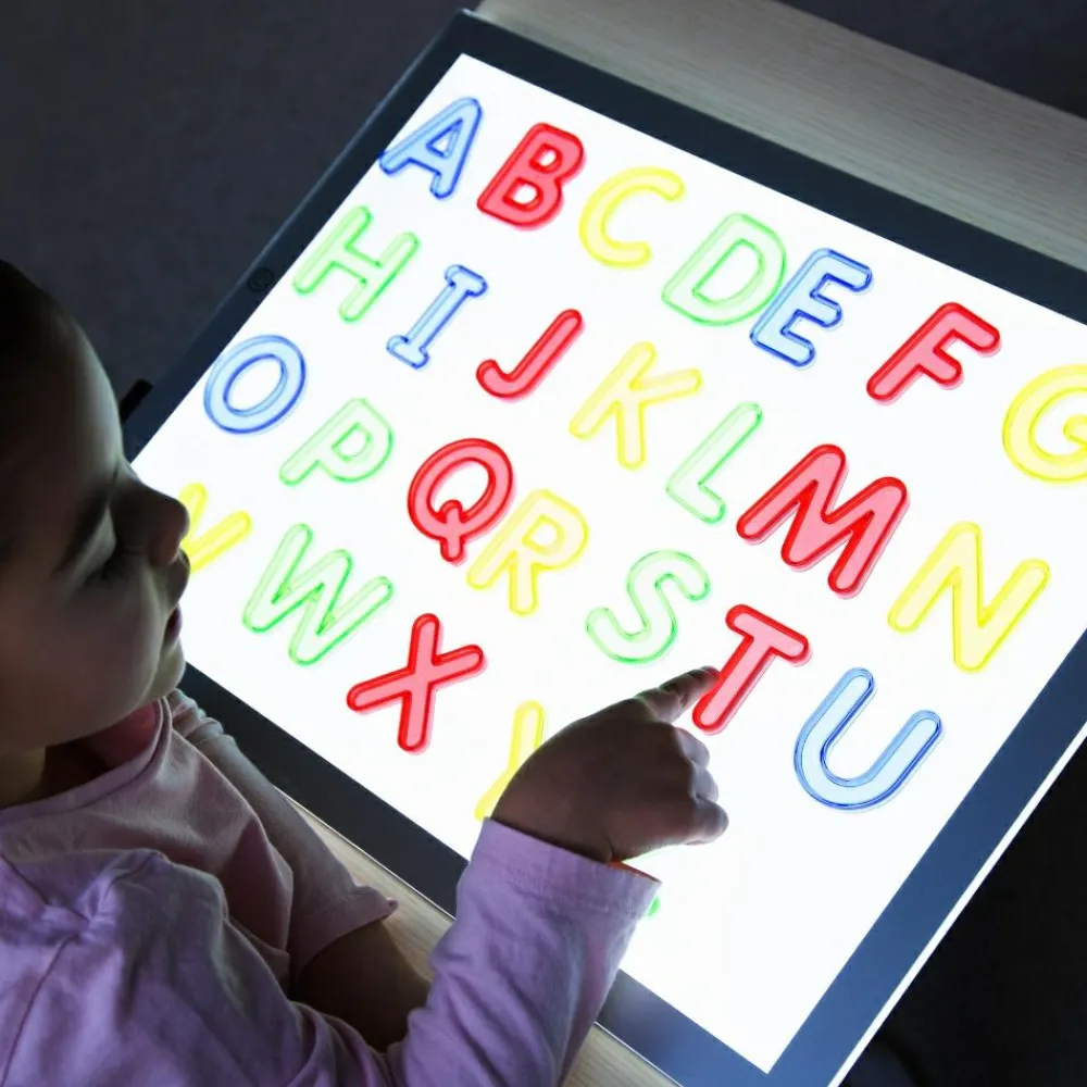 tickit® Transparente store bogstaver A-Z, 26 stk| Sprog & Leg|Lysborde